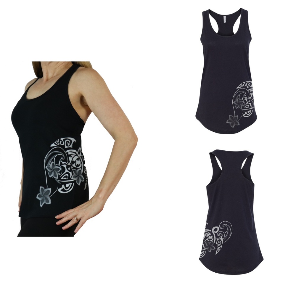 Racerback Tank  Honu Hawaiian Turtle Tattoo Design